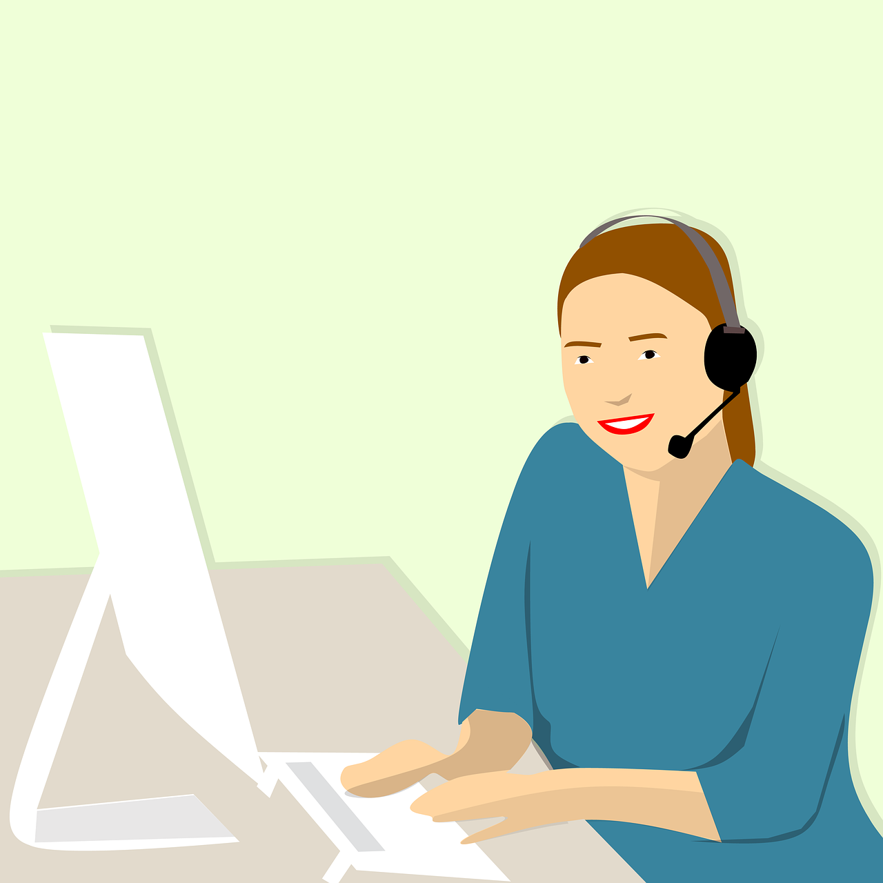 call center, women, agent